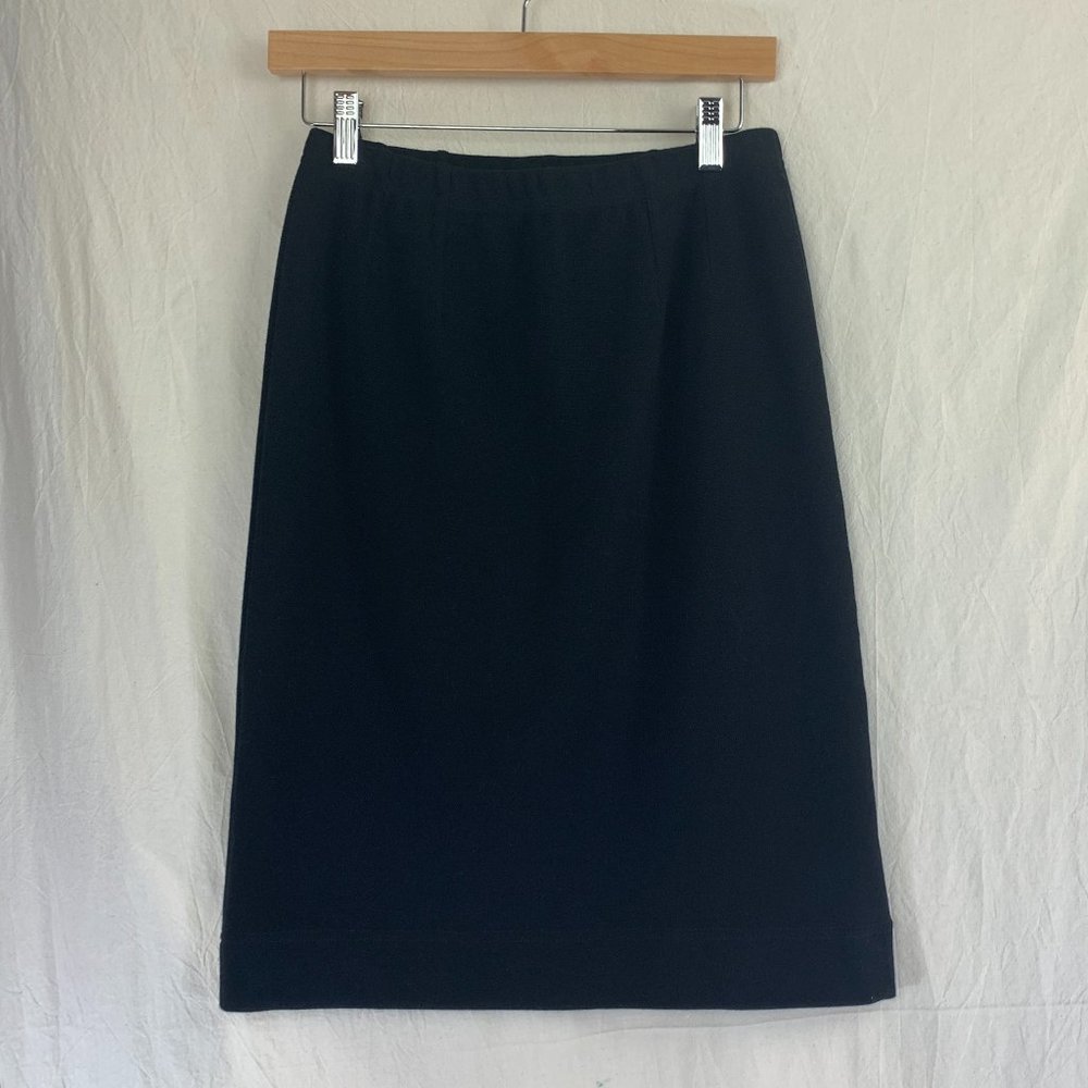New Orleans Knitwear 23” Short Pencil Skirt in Black Cotton  Jersey